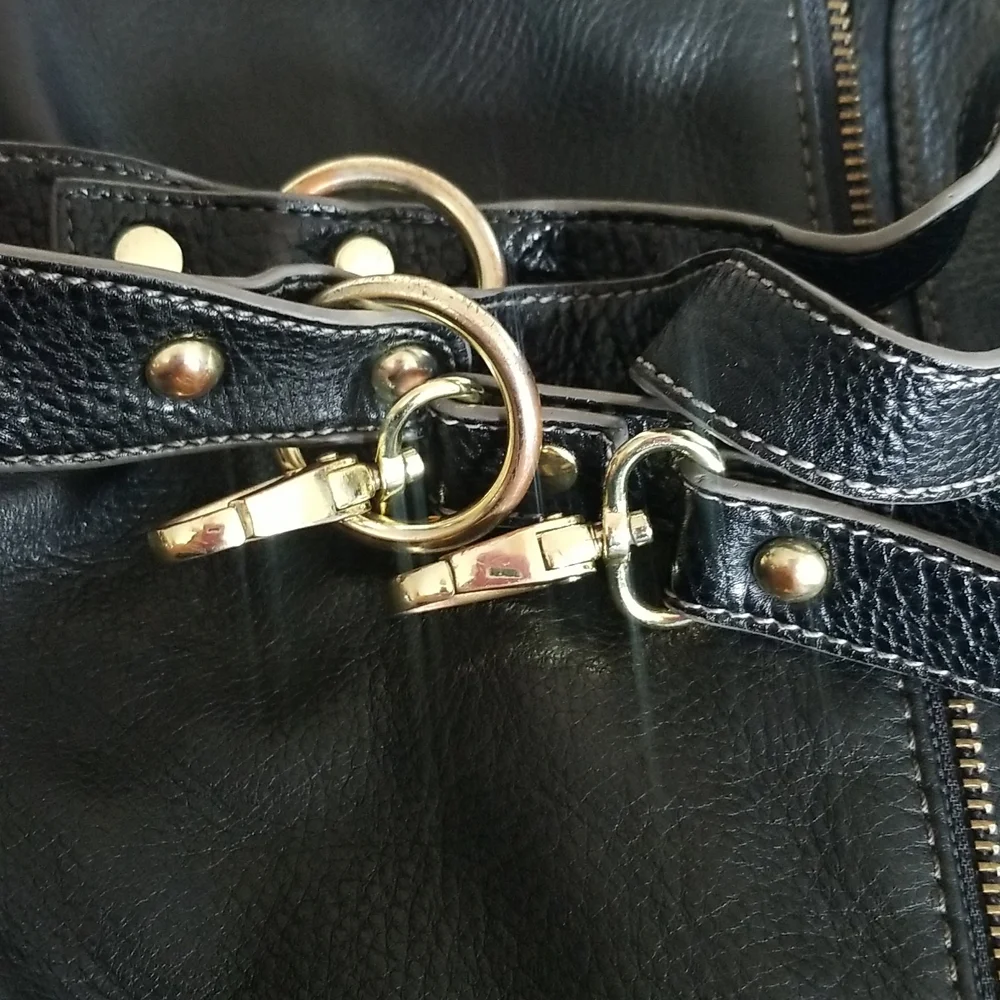 Fossil Explorer Genuine Leather Tote Y2K Key Fob Purse Charm Bag Long Strap